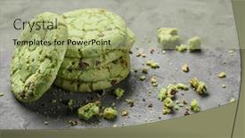  Presentation with chocolate chip cookies - Theme having mint chocolate chip cookies on grey background background and a mint green colored foreground