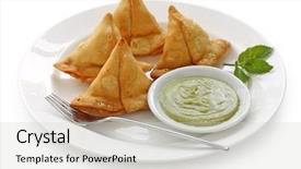  Presentation with indian food - Amazing slides having mint dipping sauce indian food backdrop and a light gray colored foreground