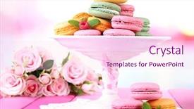  Presentation with gentle - Slide set with mint green - gentle macaroons in vase background and a pink colored foreground