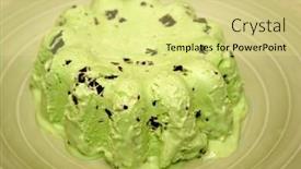  Presentation with mint - Audience pleasing presentation design consisting of mint-icecream-with-chocolate-chips backdrop and a yellow colored foreground