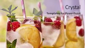  Presentation with alcohol - Colorful PPT layouts enhanced with summer fruit berries 6 - top of three glasses backdrop and a light blue colored foreground