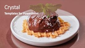  Presentation with coconut ice cream - Slides consisting of mint leaves and coconut chips background and a coral colored foreground