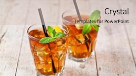  Presentation with ice lemon tea - Amazing presentation design having mint leaves and ice cube backdrop and a soft green colored foreground