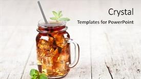  Presentation with ice lemon tea - Amazing slide set having mint leaves and ice cube backdrop and a sky blue colored foreground