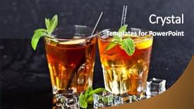  Presentation with ice lemon tea - Beautiful presentation theme featuring mint leaves and ice cube backdrop and a dark gray colored foreground