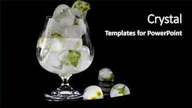  Presentation with ice frozen - Beautiful presentation theme featuring mint leaves frozen in ice backdrop and a black colored foreground