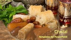  Presentation with tea leaves - Colorful slides enhanced with mint leaves on a moroccan backdrop and a tawny brown colored foreground