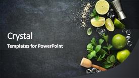  Presentation with lemon lime - Slide deck having mint lime ice ingredients background and a dark gray colored foreground