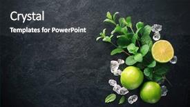 Presentation with cocktail bar - Presentation theme with mint lime ice ingredients background and a dark gray colored foreground