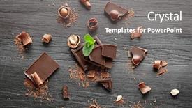  Presentation with hazelnuts - Beautiful theme featuring mint on black wooden background backdrop and a gray colored foreground