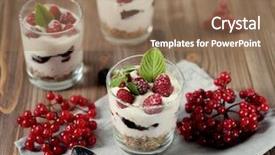  Presentation with muesli - Cool new PPT layouts with mint peach - healthy breakfast - yogurt backdrop and a coral colored foreground