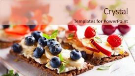  Presentation with boar - Slide set consisting of mint peach - healthy sandwiches with berry honey background and a coral colored foreground