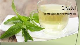  Presentation with peppermint - Theme with mint tea and a peppermint background and a soft green colored foreground