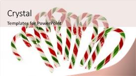  Presentation with candy canes - Slide deck with minti green - christmas candy canes isolated background and a lemonade colored foreground