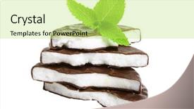  Presentation with peppermint - Amazing PPT theme having minti green - stack of peppermint candy backdrop and a yellow colored foreground