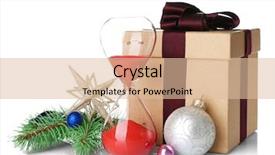  Presentation with minute - Slide deck consisting of minute - hourglass and gift box background and a lemonade colored foreground