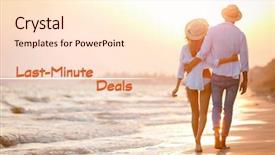  Presentation with travel concept silhouette - Slides with minute - travel deals concept young couple background and a lemonade colored foreground