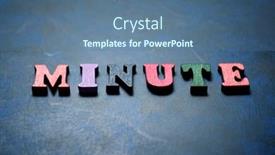  Presentation with minute - Presentation design having minute-word-on-a-blue background and a ocean colored foreground