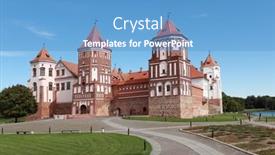  Presentation with complex - Beautiful PPT theme featuring mir-grodno-region-belarus-august backdrop and a teal colored foreground