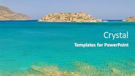  Presentation with crete island - Cool new theme with mirabello-bay-view-with-spinalonga backdrop and a teal colored foreground