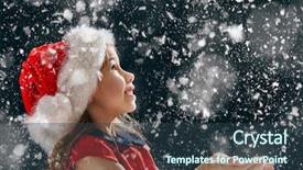  Presentation with christmas girl - Presentation theme consisting of miracle happy little girl catching background and a  colored foreground