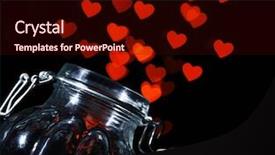  Presentation with miracle - Cool new presentation theme with miracle of love from glass jar on black background backdrop and a wine colored foreground