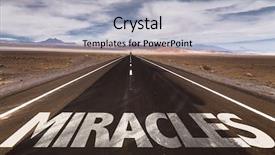 Presentation with miracles - Amazing slide deck having miracles written on desert road backdrop and a light gray colored foreground
