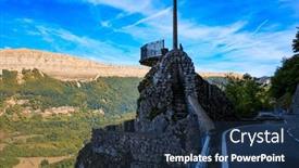  Presentation with beautiful green - Slide deck with mirador-de-lizarraga-observation-point background and a navy blue colored foreground