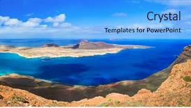  Presentation with dental panoramic x ray - Theme having mirador del rio canary islands background and a light blue colored foreground