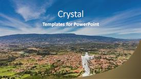  Presentation with jesus - Audience pleasing theme consisting of mirador-el-santo backdrop and a teal colored foreground