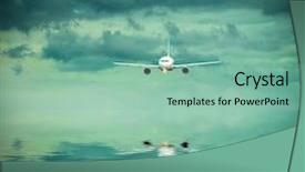  Presentation with mirage - Cool new PPT theme with mirage - airplane into a surreal colorful backdrop and a seafoam green colored foreground