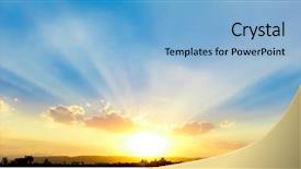  Presentation with mirage - Audience pleasing slide set consisting of mirage - heavens gold sunrise backdrop and a light blue colored foreground