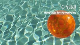  Presentation with beach ball - Cool new presentation theme with mirage - orange inflatable beach ball floating backdrop and a seafoam green colored foreground