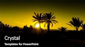  Presentation with sky - Beautiful slide deck featuring mirage - palmtrees and sunset sky background backdrop and a black colored foreground