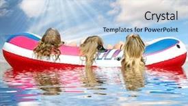  Presentation with mirage - Presentation theme having mirage - relaxation on the water background and a  colored foreground