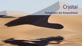  Presentation with morocco dunes in the sahara - Colorful presentation theme enhanced with mirage - sand dunes at morocco desert backdrop and a sky blue colored foreground
