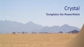  Presentation with mirage - Colorful presentation theme enhanced with mirage water in desert africa backdrop and a sky blue colored foreground