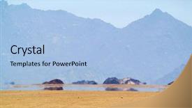  Presentation with mirage - Cool new presentation theme with mirage water in desert africa backdrop and a light blue colored foreground