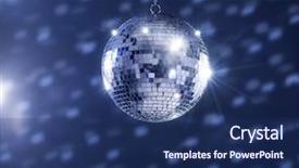  Presentation with mirror - Cool new PPT layouts with mirror ball hanging backdrop and a navy blue colored foreground