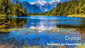  Presentation with forests - Theme having mirror-glacial-lake-matheson-surrounded background and a ocean colored foreground