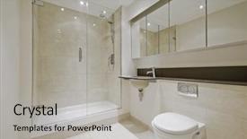  Presentation with luxury - PPT theme enhanced with mirror glass - luxury modern en-suite bathroom background and a light gray colored foreground