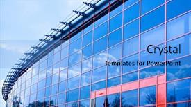  Presentation with windows - Audience pleasing presentation design consisting of mirror glass - new business center windows backdrop and a light blue colored foreground