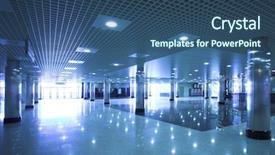  Presentation with moscow subway - Presentation theme having mirror glass - subway station hall in moscow background and a  colored foreground