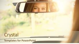  Presentation with drivers - Presentation design featuring mirror in her car background and a cream colored foreground