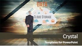  Presentation with futuristic - Amazing PPT theme having mirror link - businessman standing against futuristic technology backdrop and a tawny brown colored foreground