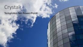  Presentation with windows - Beautiful presentation theme featuring mirror of sky in the windows backdrop and a light blue colored foreground