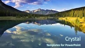  Presentation with mirror reflection - Amazing slide set having mirror reflection of the sky and clouds in water of mountain northern lake backdrop and a ocean colored foreground