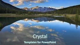  Presentation with mirror reflection - Beautiful presentation featuring mirror reflection of the sky and clouds in water of mountain northern lake backdrop and a ocean colored foreground