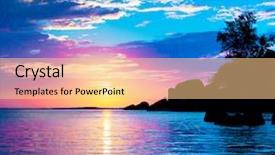  Presentation with fantasy show - Colorful PPT theme enhanced with mirror reflections - evening fantasy sea backdrop and a lemonade colored foreground