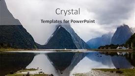  Presentation with storm clouds - Slide set featuring mirror-smooth-water background and a light gray colored foreground